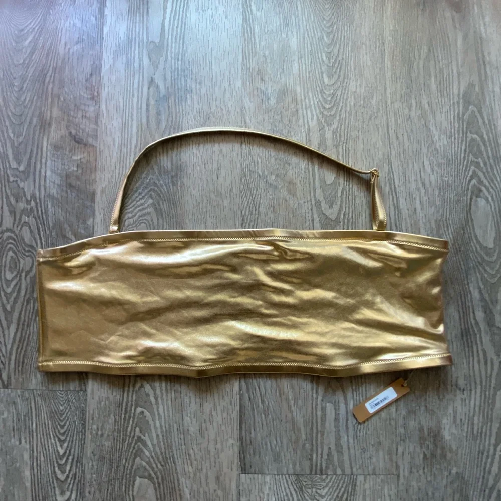 Skims Bandeau swim Top in Gold NWT